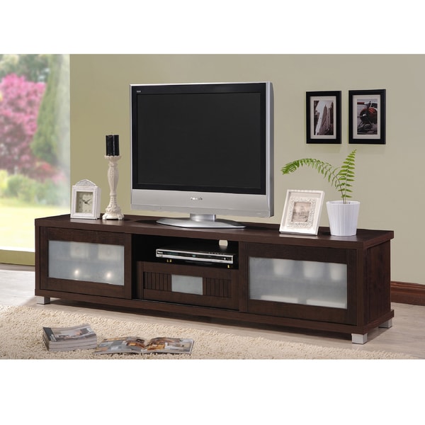 Baxton Studio Temple Contemporary Dark Brown Wood 70-inch 