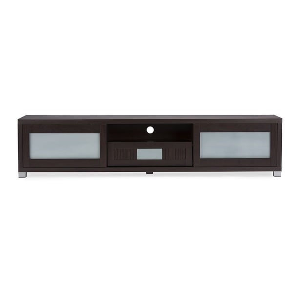 Baxton Studio Temple Contemporary Dark Brown Wood 70 inch TV