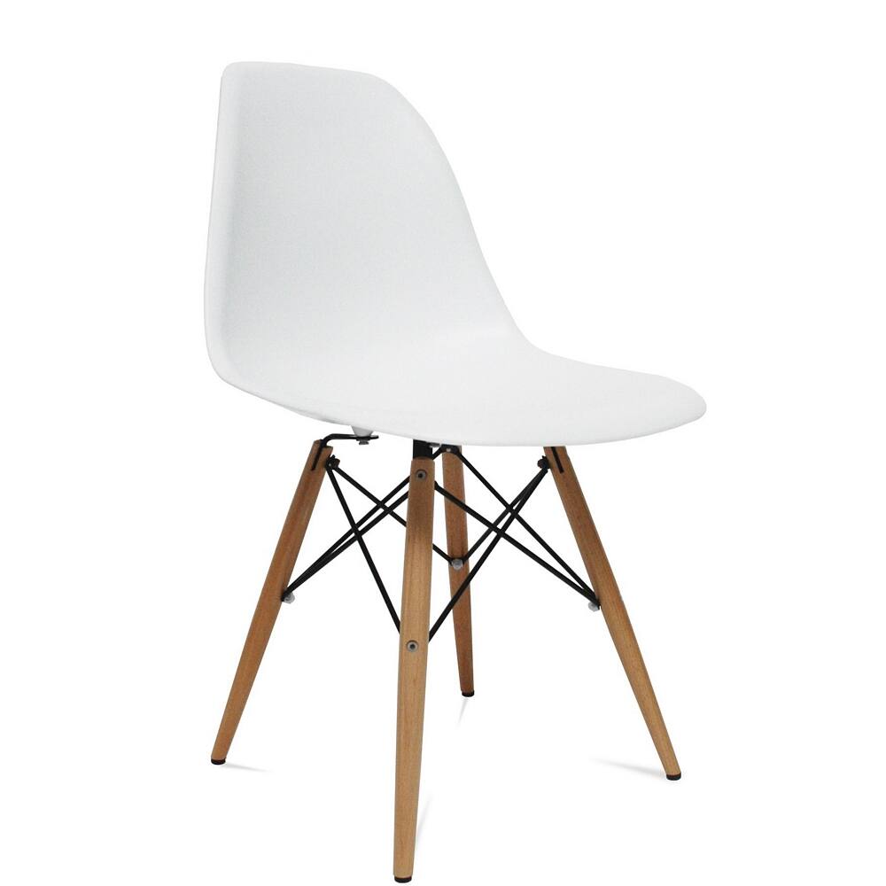 MaxMod WoodLeg Dining Chair in White