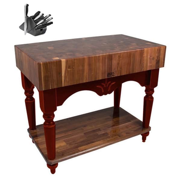 Shop John Boos Calais American Black Walnut Cherry Base 42 X 24