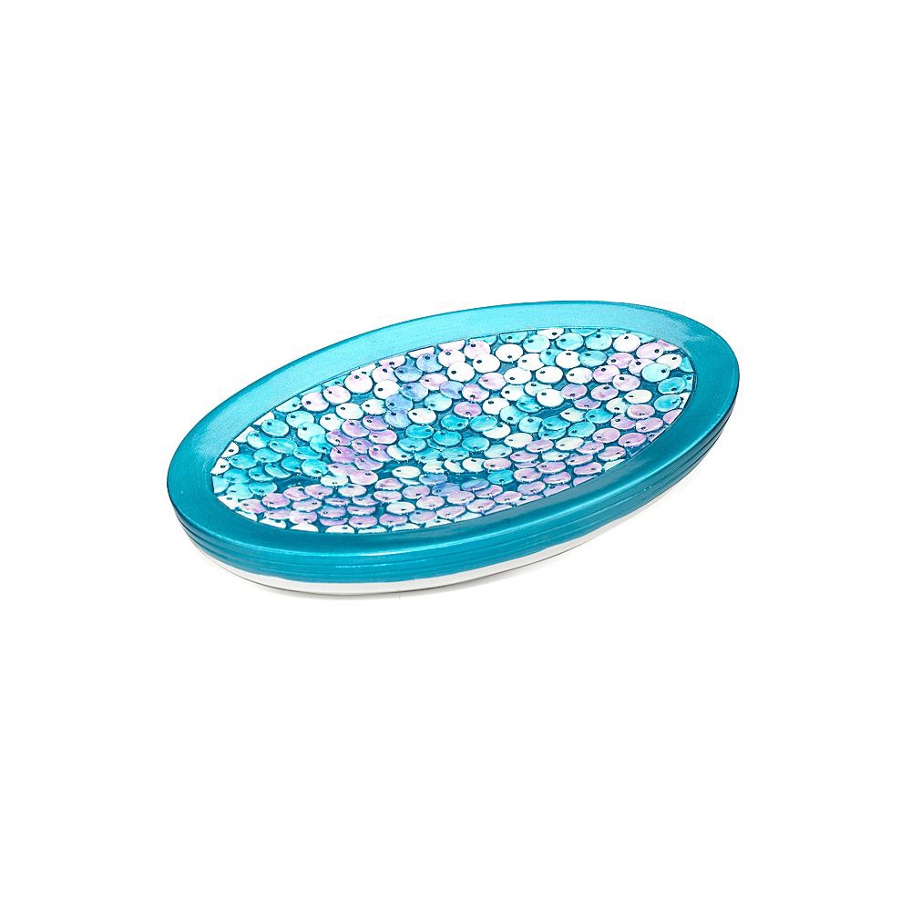 Shimmering Aqua Seashell Bath Accessory Collection in 7 options (Blue 3 Piece Towel Set - Blue Finish)