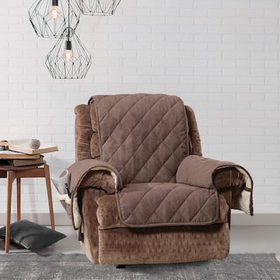 Sure Fit Reversible Flannel Sherpa Chair Pet Cover Furniture Protector