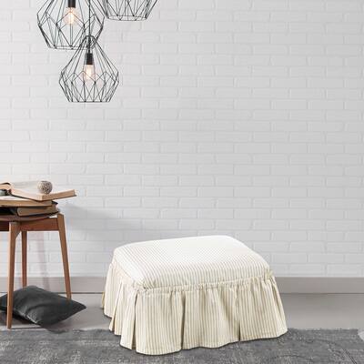 Sure Fit Ticking Stripe Ottoman Slipcover