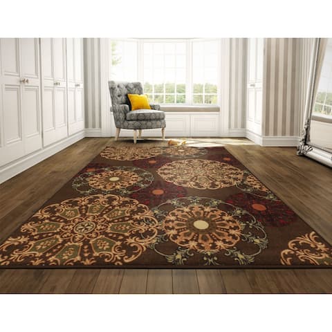 Rubber Area Rugs Online At Our Best Deals Ottomanson Ottohome Collection Contemporary Damask Design Brown Area Rug With Non Skid Slip