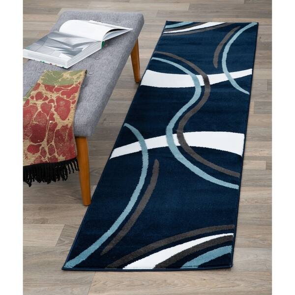 Contemporary Modern Wavy Circles Area Rug On Contemporary Modern Wavy Circles