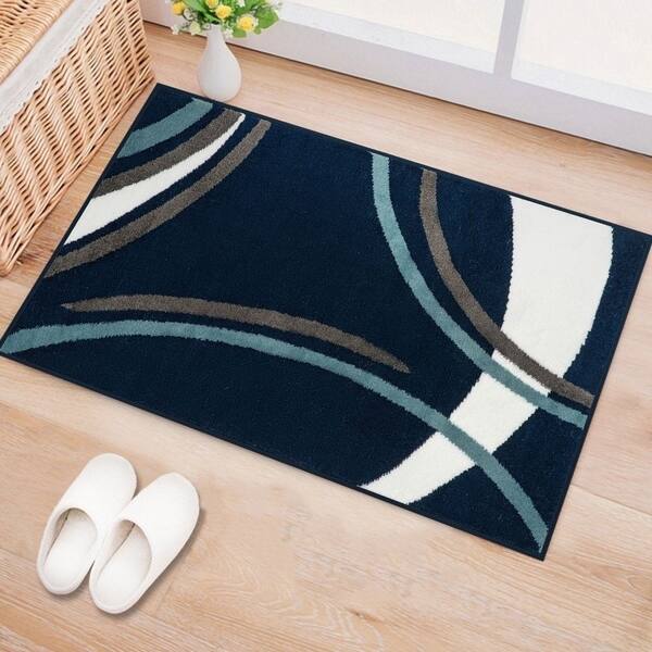 Contemporary Modern Wavy Circles Area Rug On Contemporary Modern Wavy Circles