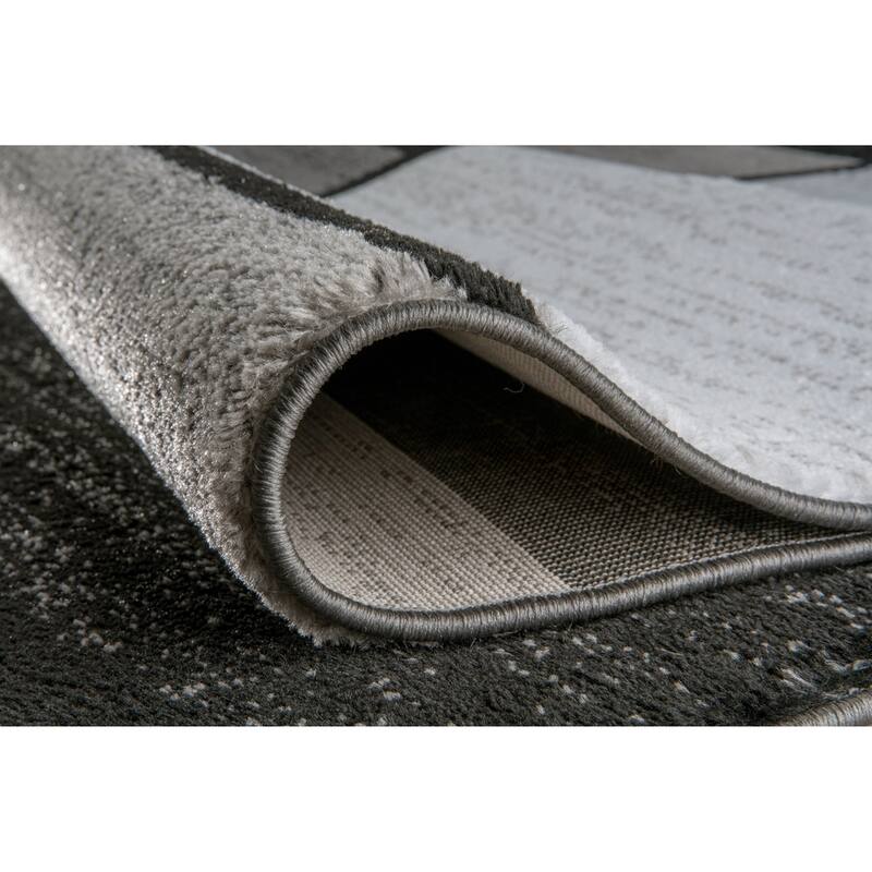 World Rug Gallery Contemporary Modern Boxed Color Block Area Rug