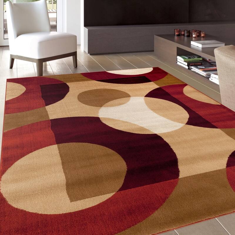 World Rug Gallery Modern Multicolored Geometric Area Rug - 3'3" x 5' - Multi