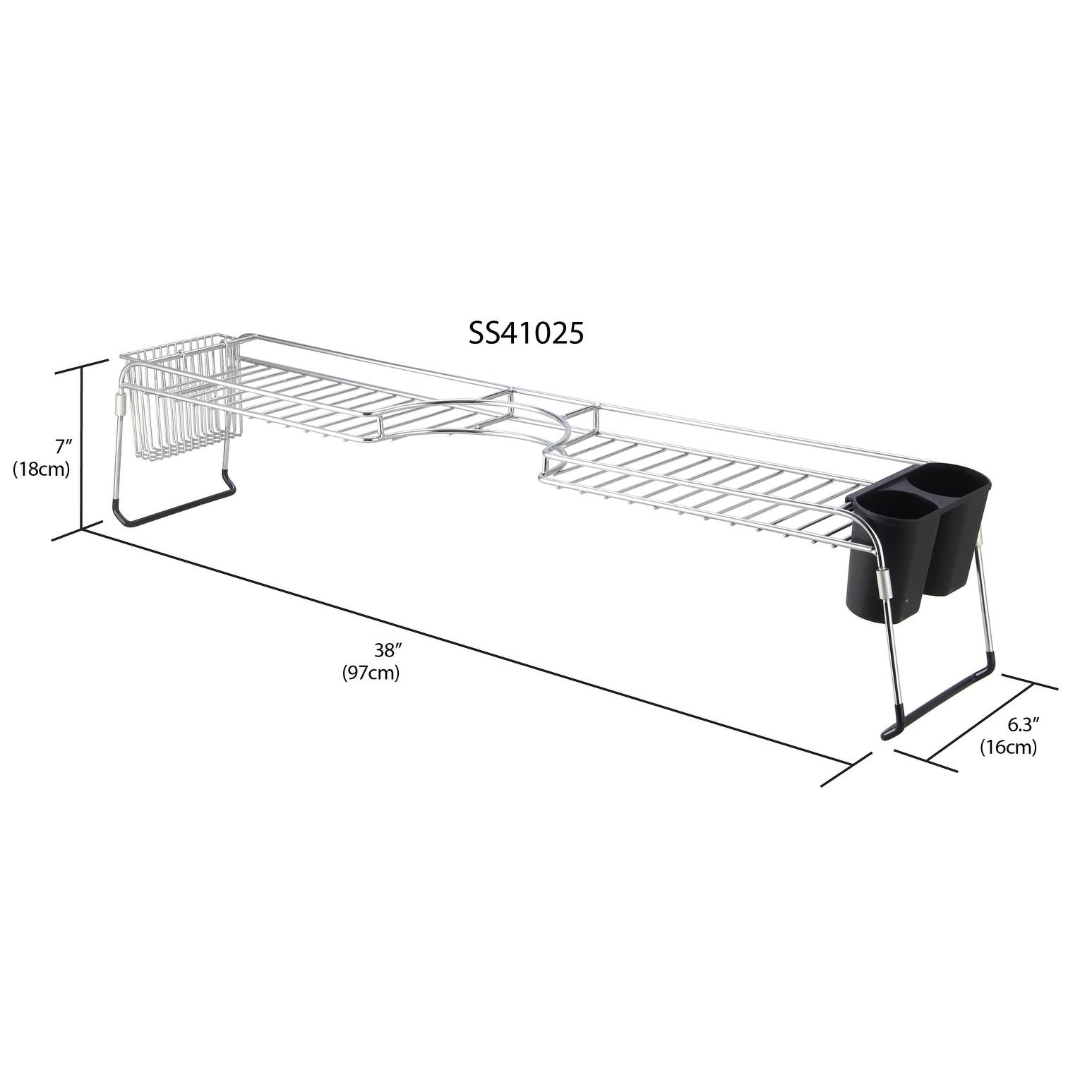  Home Basics Over Sink Shelf, (Chrome) Steel Over The