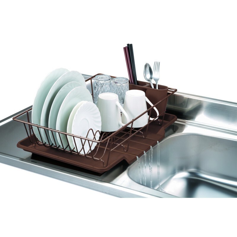 Dish Drying Rack,Dish Drainer with Tray Utensil Black/Golden - Bed Bath &  Beyond - 37477922