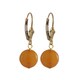 preview thumbnail 1 of 1, Luxiro Gold Filled Jade Gemstone Disc Dangle Earrings