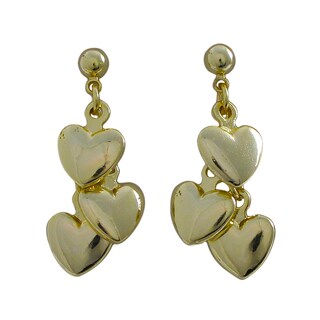 Luxiro Goldtone Sterling Silver Dangling Rose Earrings - 17205256 ...