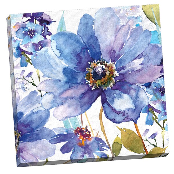 Shop Portfolio Canvas Decor Blue Floral by Harrison Ripley 24x24, Framed and Stretched, Ready to