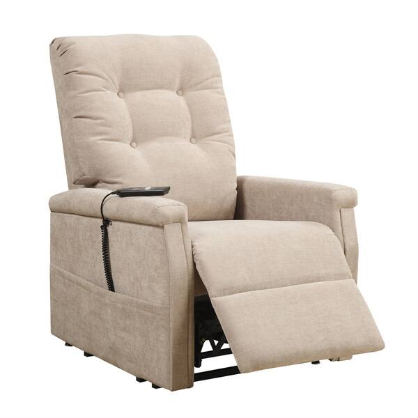 Shop Morton Beige Fabric Power Lift Chair Recliner On Sale