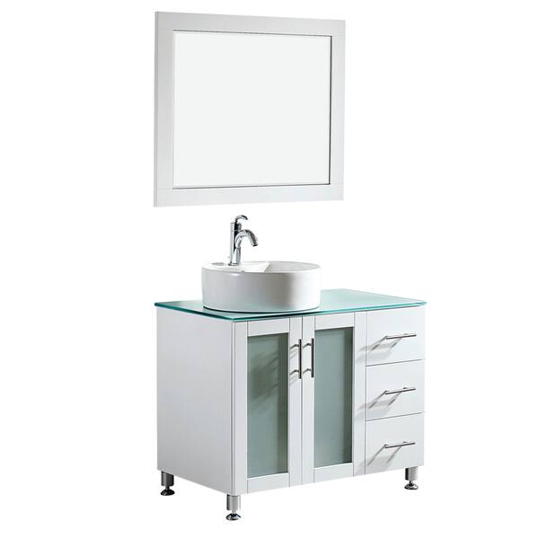Shop Vinnova Tuscany 36 Inch Single White Vanity With White Vessel