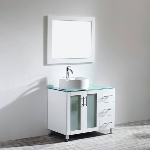 Shop Vinnova Tuscany 36 Inch Single White Vanity With White Vessel