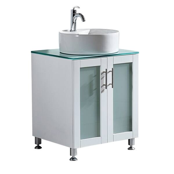 Shop Vinnova Tuscany 24 Inch Single White Mirrorless Vanity With