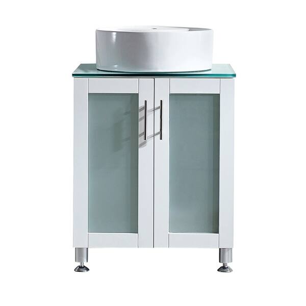 Shop Vinnova Tuscany 24 Inch Single White Mirrorless Vanity With