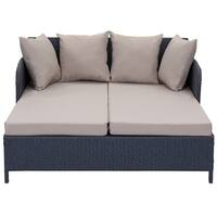 Safavieh Outdoor Living August Titanium/ Sand Rattan Wicker Daybed