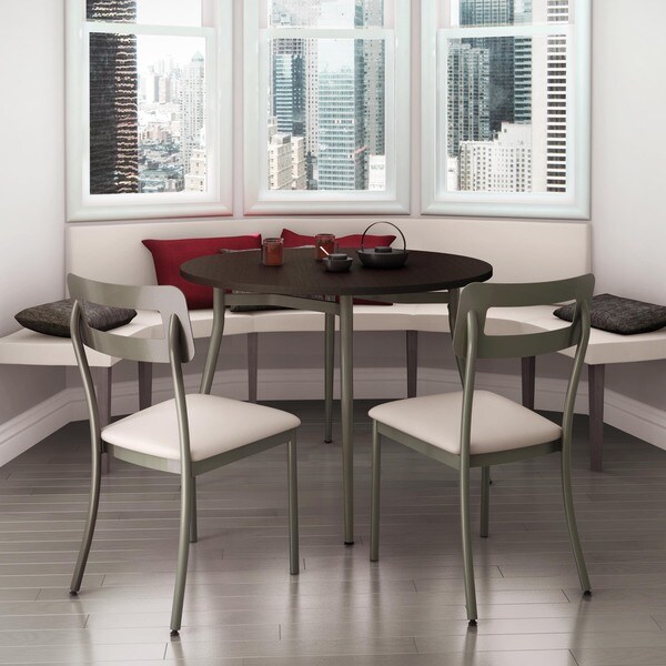 Shop Amisco Cora Beige Metal Chairs and Alys Table Dining Set Free Shipping Today Overstock