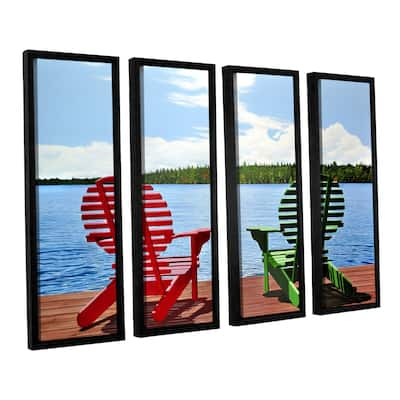 ArtWall Ken Kirsh 'Dockside' 4 Piece Floater Framed Canvas Set