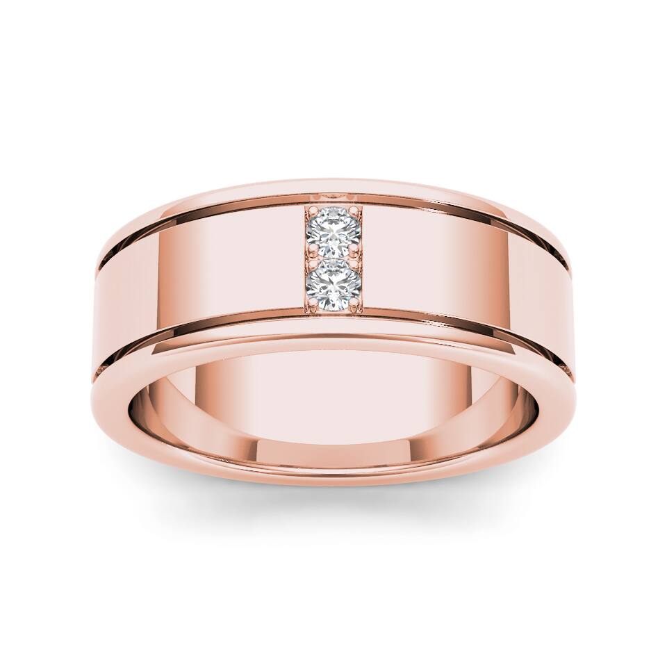 De Couer 14k Rose Gold 1/2ct TDW Diamond Men's Classic Wedding Band