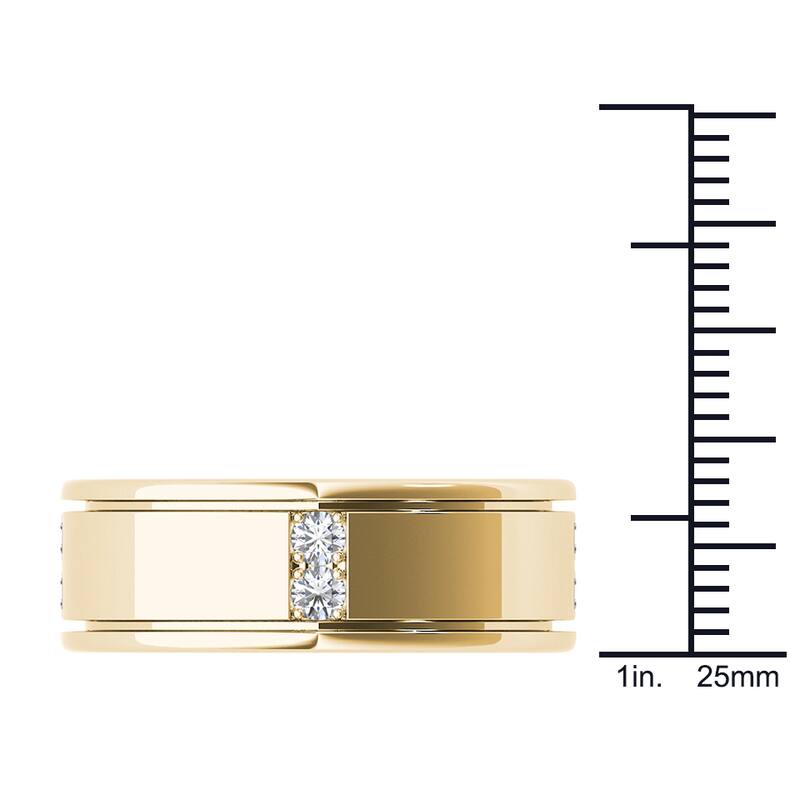 De Couer 14k Yellow Gold 1/2ct TDW Diamond Men's Classic Wedding Band