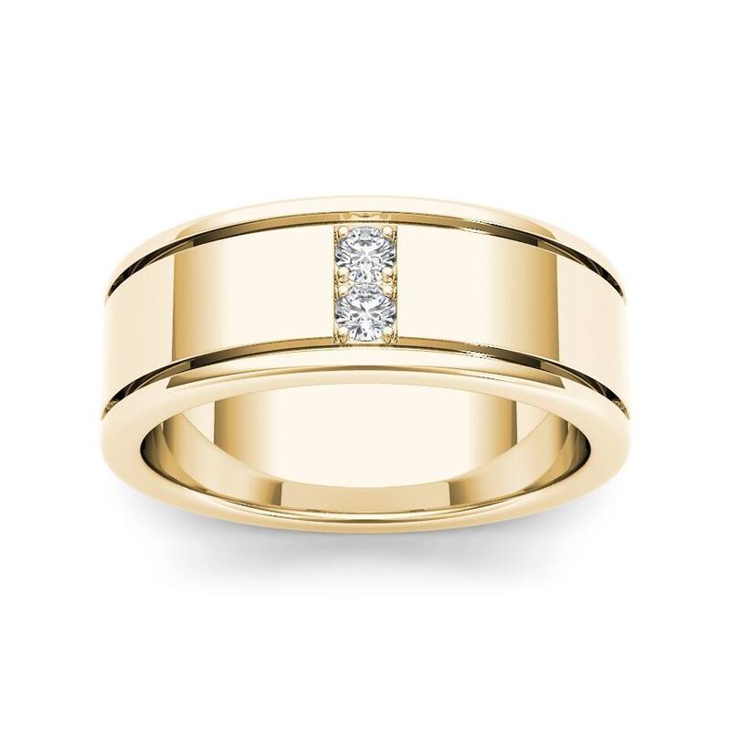 De Couer 14k Yellow Gold 1/2ct TDW Diamond Men's Classic Wedding Band