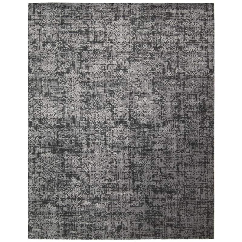Nourison Twilight TWI04 Area Rug - 7' 9" x 9' 9" - Black/Grey - Rectangle