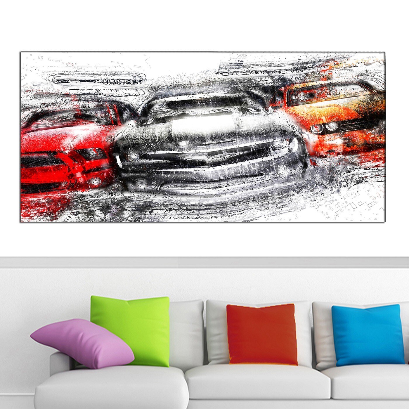 D4060 The American road 21,000,000 passenger cars Gallery Wrapped Canvas Wall Art Print