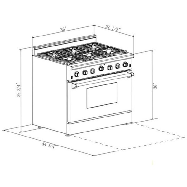 Thor Kitchen HRG3618U 36inch 6burner Professional Style Gas Range