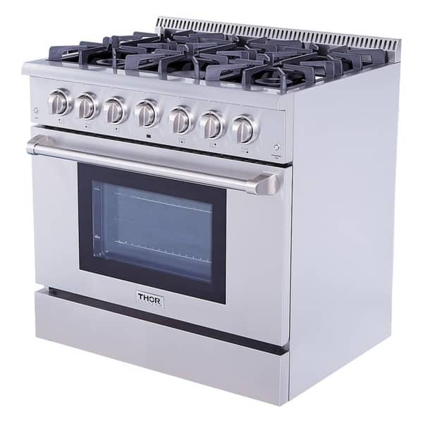 Shop Thor Kitchen Hrg3618u 36 Inch 6 Burner Professional Style Gas