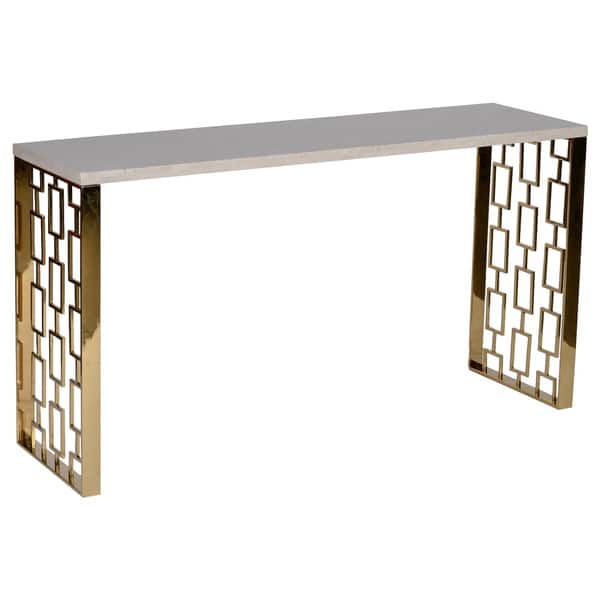 Skyline White Top Gold Base Console Table Overstock 10306105