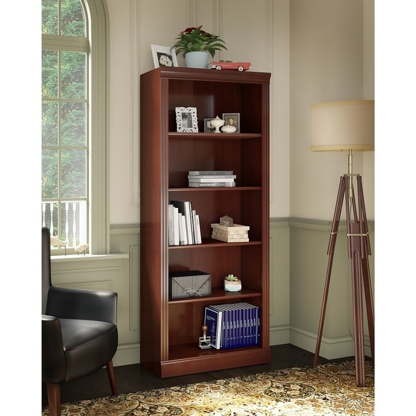 kathy ireland® Office Bennington 5 Shelf Bookcase in Harvest Cherry