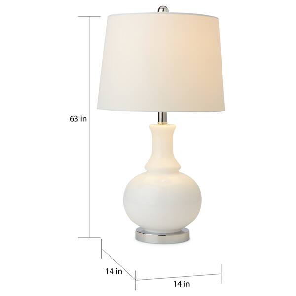 Abbyson Ellis White Glass 24.5inch Table Lamp (Set of 2) Bed Bath