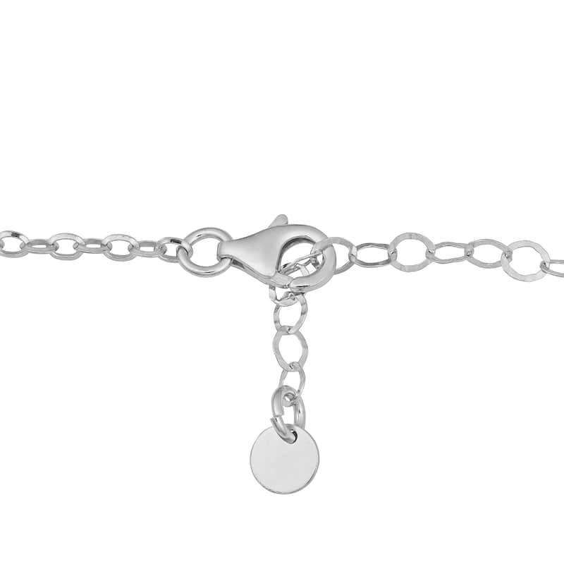 Argento Italia Rhodium Plated Sterling Silver Bold Round Pendant on Adjustable Chain Necklace