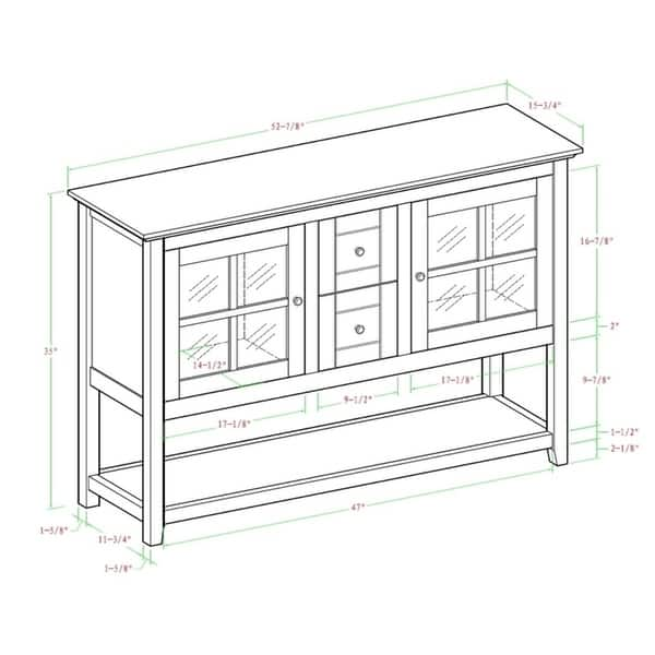 Shop 52 Tv Console Buffet Cabinet White 52 X 16 X 35h Free