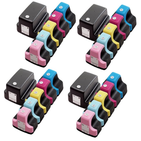 24 Pack HP 02 (4 Black, 4 Cyan, 4 Magenta, 4 Yellow, 4 Light Cyan, 4 Light Magenta ) Ink Cartridge (Pack of 24)