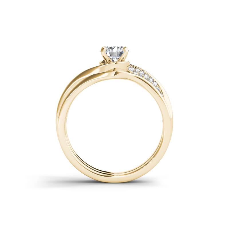 De Couer 14k Yellow Gold 5/8ct TDW Classic Diamond Bypass Engagement Ring