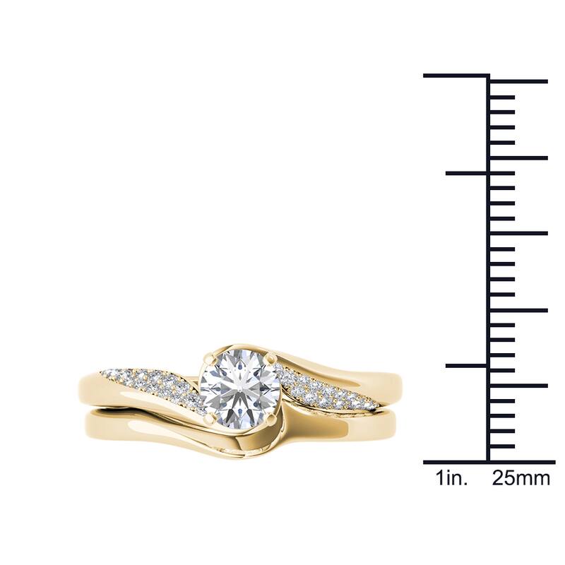 De Couer 14k Yellow Gold 5/8ct TDW Classic Diamond Bypass Engagement Ring