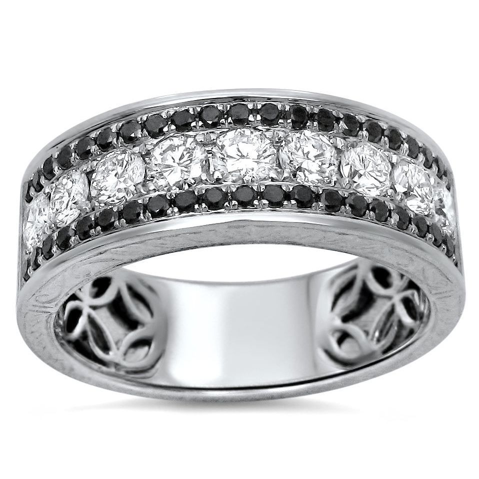 Double Channel Diamond Men S Wedding Ring In White Gold