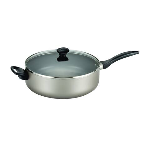 Farberware Dishwasher Safe Nonstick Aluminum 6-quart Champagne Covered Jumbo Cooker with Helper Handle