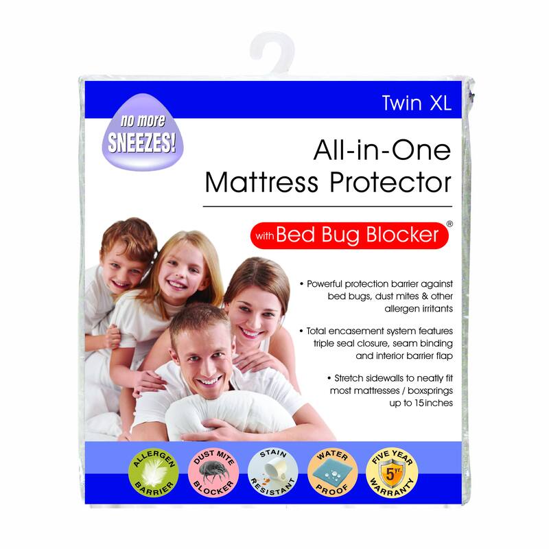 All-In-One Protection with Bed Bug Blocker Twin XL Mattress Protector - White