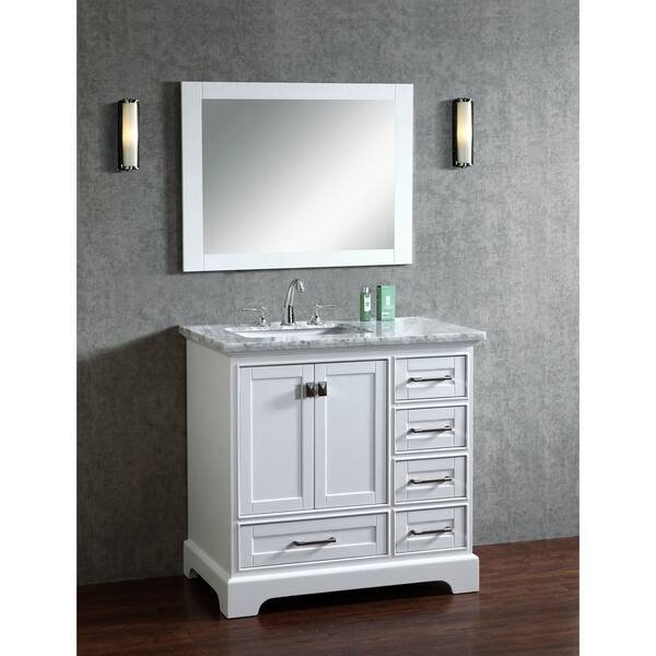 Stufurhome White 36 Inch Single Sink Bathroom Vanity Stufurhome White 36 Inch Single Sink Bathroom Vanity