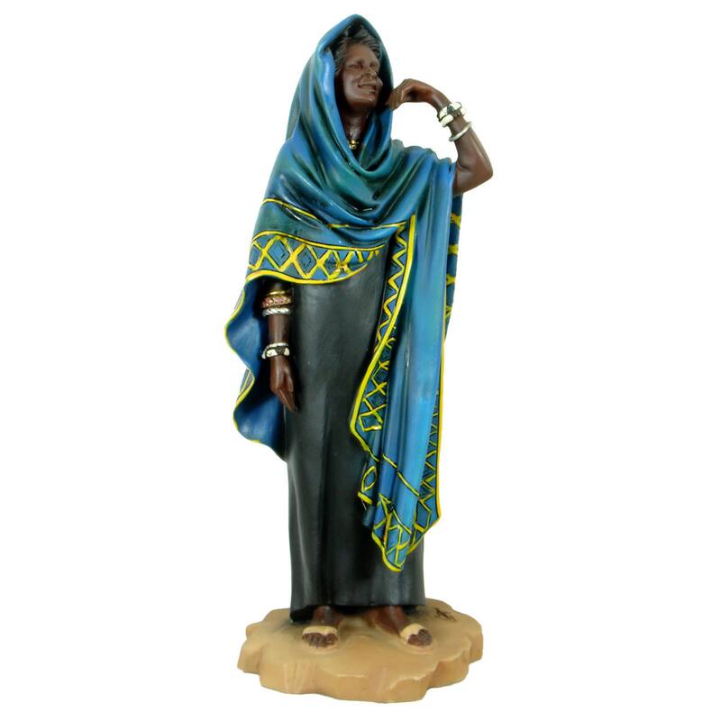 Handmade Tuareg Woman Polyresin Figurine (China) - Multi