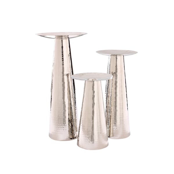 Nestor Silver Hammered Metal Candle Holders (Set of 3) Free Shipping