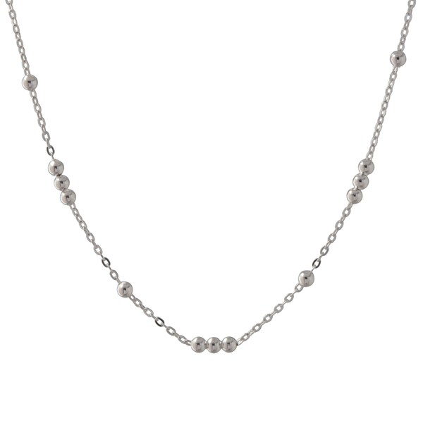 Shop Sterling Silver Italian Bead Station Necklace - On Sale - Free ...