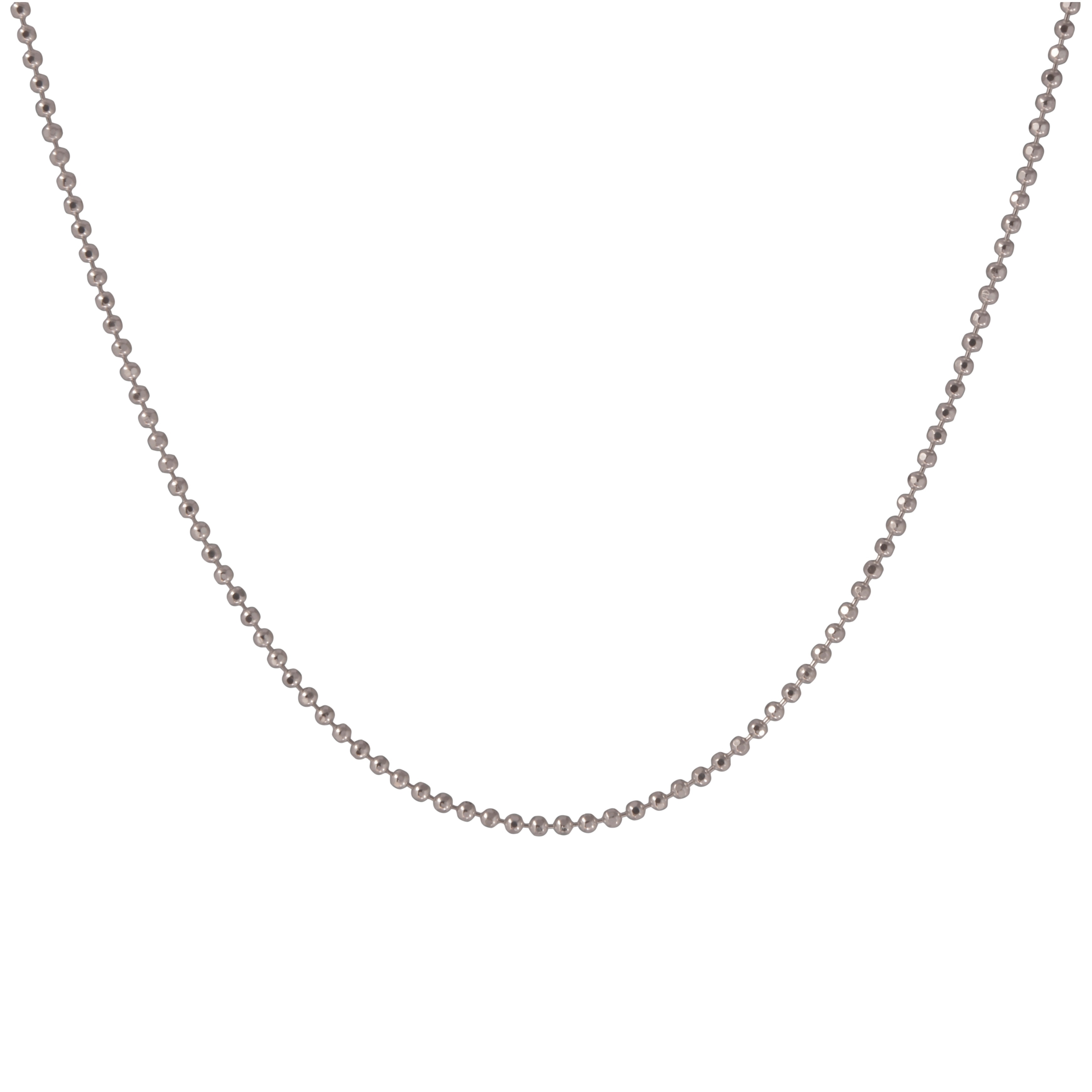 for Women Pori Jewelers 925 Sterling Silver 1.5MM Diamond Cut Bead Chain Necklace Made in Italy