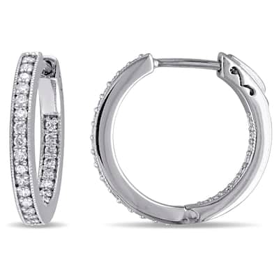 Miadora 10k White Gold 1/2ct TDW Diamond Earrings - White G-H