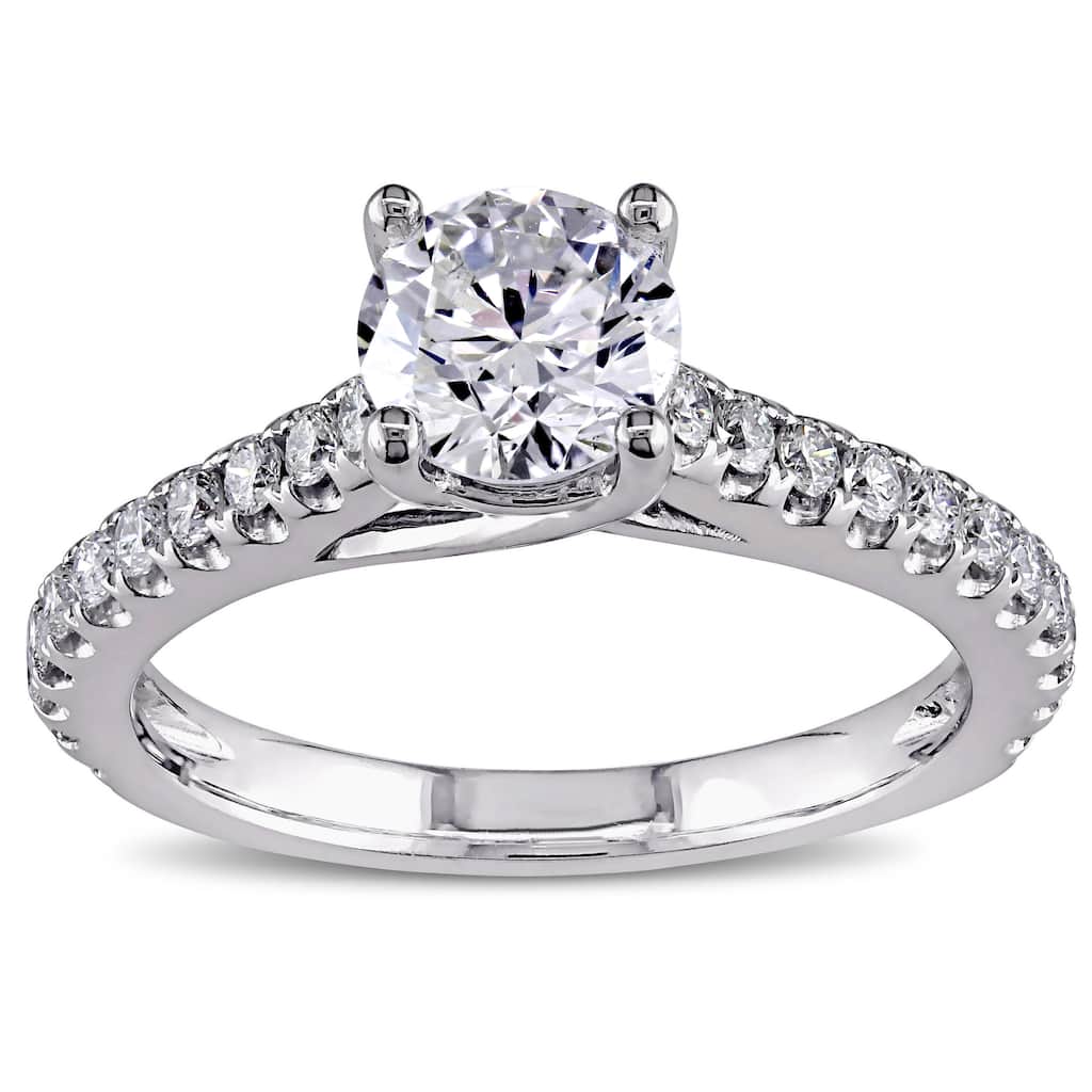 Miadora 14k White Gold 1 1/2ct TDW Diamond Engagement Ring - White G-H - White G-H